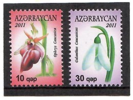 Azerbaijan 2011 . Definitives. Flowers. 2v: 10, 30.  Michel # 849-50 - Azerbaïdjan