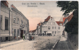 NEUSTRELITZ Color Alexanderplatz Emailschild Zuntz Sarotti Suchard Caillier Gelaufen12.8.1910 - Neustrelitz