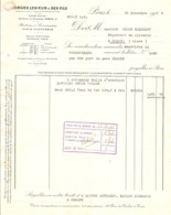 FACTURE 1926 GEORGES LESIEUR 59 Rue Du ROCHER PARIS 8 è - HUILERIE & SAVONNERIE PARIS DUNKERQUE - Droguerie & Parfumerie