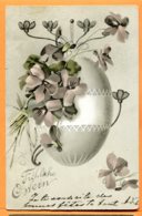 LAC040, Oeuf De Pâques, Violettes, Précurseur, Circulée 1904 - Pasqua