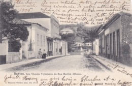 Amérique,BRAZIL,Brésil,Brasil,SAO PAULO,SANTOS,VILLE PORTUAIRE,CARTE ANCIENNE,RARE,1905,TIMBRE - São Paulo