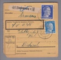 Luxemburg 1944-02-07 Luxemburg Paketkarte Nach Diekirch - 1940-1944 German Occupation