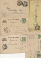 ALLEMAGNE - BAVIERE - LOT DE 8 ENTIERS POSTAUX NEUF ET OBLITERES -1899 -1905 - Postal  Stationery