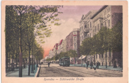 BERLIN Spandau Schönwalder Strasse Straßenbahn Tram Belebt Color 21.8.1925 Gelaufen - Spandau