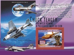 Guinea 2007 MNH - TRANSPORTS-Avions, Chuck Yeager: M.Gourevitch Mig-1S, Bellx-1. YT 766, Mi 5267/BL1467 - Guinea (1958-...)