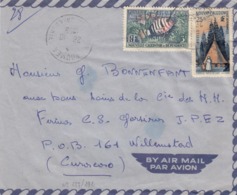 LETTRE. NOUVELLE CALEDONIE. 26 10 59. NOUMEA. PAR AVION 28Fr POUR WILLEMSTADT CURACAO (TRES RARE DESTINATION) - Covers & Documents