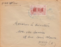 LETTRE. COTE D'IVOIRE. 1 8 57. PAR AVION 10Fr. CACHET BLEU DE TOUMODI POUR PARIS - Covers & Documents