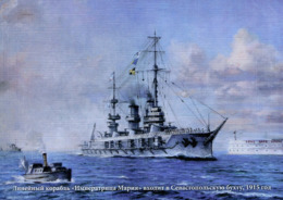 Russia - Marine Ships Warship Battleship Imperatress Maria Mint Postcard By Gangut Artist Dementyev - Guerra