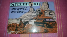 STEENFORT "One World, One Beer..." Plaque Metalique 20x15- TB - Advertising