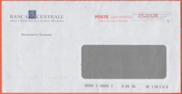 SAN MARINO - 2018 - P.P. + Ema, Red Cancel - Banca Centrale Della Repubblica Di San Marino - Viaggiata Da San Marino - Cartas & Documentos