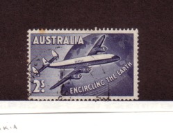 AUSTRALIE 1958 AVION  YVERT N°A10  OBLITERE - Usati