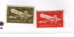 AUSTRALIE 1964 AVION  YVERT N°A12/13  OBLITERE - Used Stamps