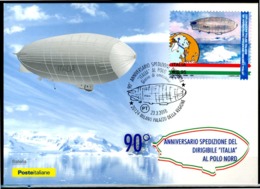 ITALIA / ITALY 2018 - 90° Anniv. Spedizione Del Dirigibile "Italia" Al Polo Nord . Maximum Card. - Expediciones árticas