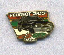 Pin's  Automobiles  PEUGEOT  205  Color  Line  Noire  ( Hélium ) - Peugeot