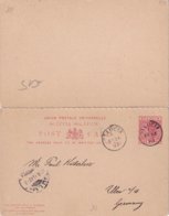 STE-LUCIE 1895  ENTIER POSTAL/GANZSACHE/POSTAL STATIONERY CARTE AVEC REPONSE - St.Lucia (...-1978)