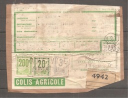 Sur Fragment   Bulletin D Expedition  Timbres  Oblit DOLE VILLE   Jura  Societe Chemins De Fer   Locomotive   Colis - Autres & Non Classés