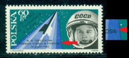 1963 Space,Tereshkova,Vostok 6,Poland,top Broken"E"in "KOSMOSIE",MNH - Plaatfouten & Curiosa