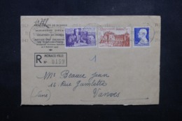 MONACO - Enveloppe En Recommandé En 1947 Pour Vanves, Affranchissement Plaisant - L 44255 - Lettres & Documents