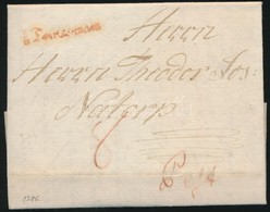 1786 Portós Levél / Unpaid Cover Piros / Red 'Temesvár' - Pest - Other & Unclassified