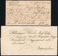 1841 2 Db Küldemény Fekete és Zöld 'MARTZALY' Bélyegzésekkel / 2 Covers With Green And Black Cancellation (HVF: 220 P, G - Andere & Zonder Classificatie