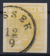 O 1850 1kr MP III Krómsárga / Chrome Yellow '(SI)SSEK' Certificate: Strakosch - Autres & Non Classés