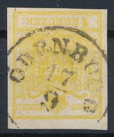 O 1850 1kr MP III Citromsárga / Yellow 'ODENBURG' Certificate: Strakosch - Other & Unclassified