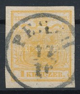 O 1850 1kr HP Ib Világos Narancs / Light Orange 'PESTH' Certificate: Ferchenbauer - Sonstige & Ohne Zuordnung