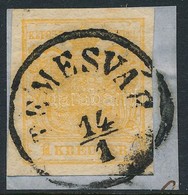 1850 1kr HP III Narancsokker / Orange Ocher 'TEMESVÁR' Certificate: Steiner - Autres & Non Classés