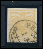 O 1850 1kr Aranysárga MP Ib, A Lemez / Golden, Plate A 'PESTH' Certificate: Strakosch - Other & Unclassified