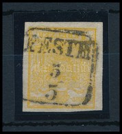 O 1850 1kr Kadmium Sárga HP III, III. Lemez / Cadmium, Plate III 'PESTH' Certificate: Strakosch - Sonstige & Ohne Zuordnung