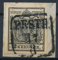 1850 2kr HP IIIa Fekete / Black 'PESTH' Certificate: Strakosch - Other & Unclassified