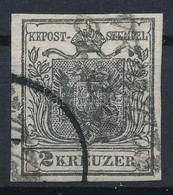 O 1850 2kr HP Ia Szürkésfekete, Lemezhibával / Greyish Black, With Plate Flaw '(WI)NKOWCZE' Certificate: Strakosch - Autres & Non Classés