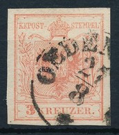 O 1850 3kr MP Ib Világos Paradicsompiros, Gravurtype 2-1 / Light Tomato Red  'OEDEN(BURG)' Certificate: Steiner - Autres & Non Classés