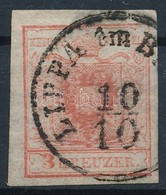 O 1850 3kr HP Ib Kárminrózsa, Száraznyomat, Kiemelt Sas / Carmaine Rose, Dry Print, Highlighted Eagle  'LIPPA Im B(ANAT) - Andere & Zonder Classificatie