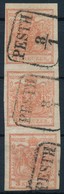 O 1850 3kr HP Függőleges Hármascsík / Vertical Stripe Of 3  'PESTH' - Other & Unclassified