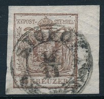 O 1850 6kr Bélyeg Nagy ívszéllel és óriási Vízjellel / With Large Margins And Watermark 'SIÓFOK' - Autres & Non Classés