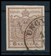 O 1850 6kr Barna HP I ívszéli, Első Nyomat / Brown, First Print With Margin 'UNGV(AR)' Certificate: Steiner - Andere & Zonder Classificatie