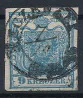 O 1850 9kr HP IIb Kék / Blue 'MECZENZEF' Kézi Dátummal / Handwritten Date. Certificate: Steiner (hajtásnyom / Folded) - Sonstige & Ohne Zuordnung
