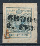 1850 9kr HP I Szürkéskék / Greyish Blue, Magistris 25 'BROOD' Certificate: Strakosch - Other & Unclassified