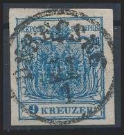 O 1850 9kr Kék HP IIIa Túlfestékezett Nyomat / Overinked 'DERECSKE' Certificate: Strakosch - Sonstige & Ohne Zuordnung