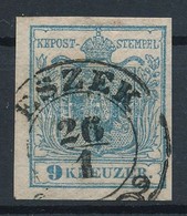 O 1850 9kr HP I Világoskék / Light Blue, Magistris 37 'ESZEK' Certificate: Strakosch - Altri & Non Classificati