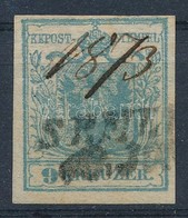 O 1850 9kr HP I Világos Szürkéskék / Light Greyish Blue, Magistris 24 'SEMLI(N)' Kézi Dátummal / Handwritten Date. Certi - Autres & Non Classés