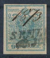 O 1850 9kr HP I Világos Szürkéskék / Light Greyish Blue, Magistris 24 'SEMLI(N)' Kézi Dátummal / Handwritten Date. Certi - Andere & Zonder Classificatie