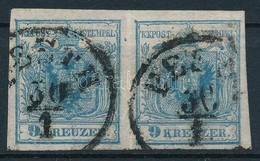 O 1850 9kr Pár / Pair HP IIa 'PESTH' Certificate: Steiner - Sonstige & Ohne Zuordnung