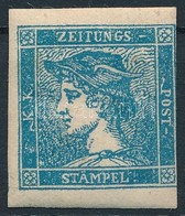 * 1851 Hírlapbélyeg Kék / Blue IIIb, Jobb Oldalt Szűkre Vágva / Cut Tight On The Right Side. Certificate: Steiner - Sonstige & Ohne Zuordnung