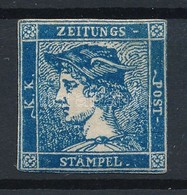 * 1851 Hírlapbélyeg IIIb Mélysötétkék / Newspaper Stamp Deep Dark Blue Certificate: Steiner - Other & Unclassified