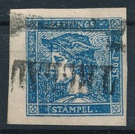 O 1851 Hírlapbélyeg ívszéllel IIIb Kék / Newspaper Stamp IIIb Blue, With Margin 'TYRNAU' Certificate: Ferchenbauer - Andere & Zonder Classificatie