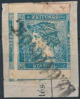 1851 Hírlapbélyeg III. B. Típus, Kék / Newspaper Stamp Blue 'SZ.GYÖRÖK' Certificate: Steiner - Other & Unclassified