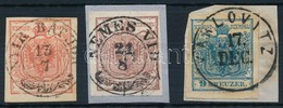 O 1850 3kr, 6kr, 9kr Luxus Bélyegzésekkel 'NYÍR BÁTOR', 'NEMES VID', 'KARLOVITZ' - Otros & Sin Clasificación