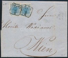 1851 2 X 9kr HP II Kiemelt Középrésszel, 2. Súlyfokozatú Levélen / Highlighted Middle Part, On Second Weight Class Cover - Sonstige & Ohne Zuordnung